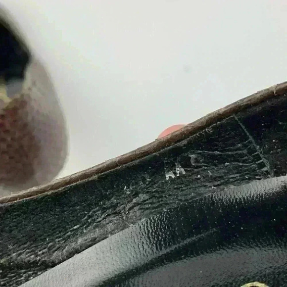 Canessa womens heels size 8 AA brown snakeskin bow vintage 80s - Picture 14 of 15